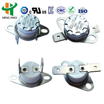 به طور معمول باز KSD301 ترموستات 250V 16A کنترلگر درجه حرارت تنظیم مجدد خودکار با 100000 چرخه و محدوده 0 ~ 250 ° C