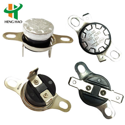 به طور معمول باز KSD301 ترموستات 250V 16A کنترلگر درجه حرارت تنظیم مجدد خودکار با 100000 چرخه و محدوده 0 ~ 250 ° C