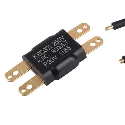 KSD301 سوئیچ حرارتی ترموستات دو فلزی با تماس های به طور معمول بسته یا باز در پوشش پلاستیکی یا سرامیکی و کلاه آلومینیومی یا سر مس