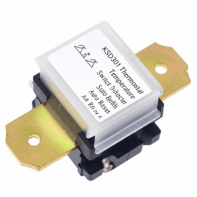 ترموستات دوفلزی KSD301 با محفظه پلاستیکی یا سرامیکی و درپوش آلومینیومی یا سر مسی برای لوازم خانگی برقی