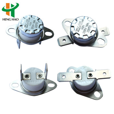 KSD301 کنترلگر دما ترموستات دو فلزی با 100000 چرخه محدوده 0-250°C و تماس های به طور معمول بسته / باز